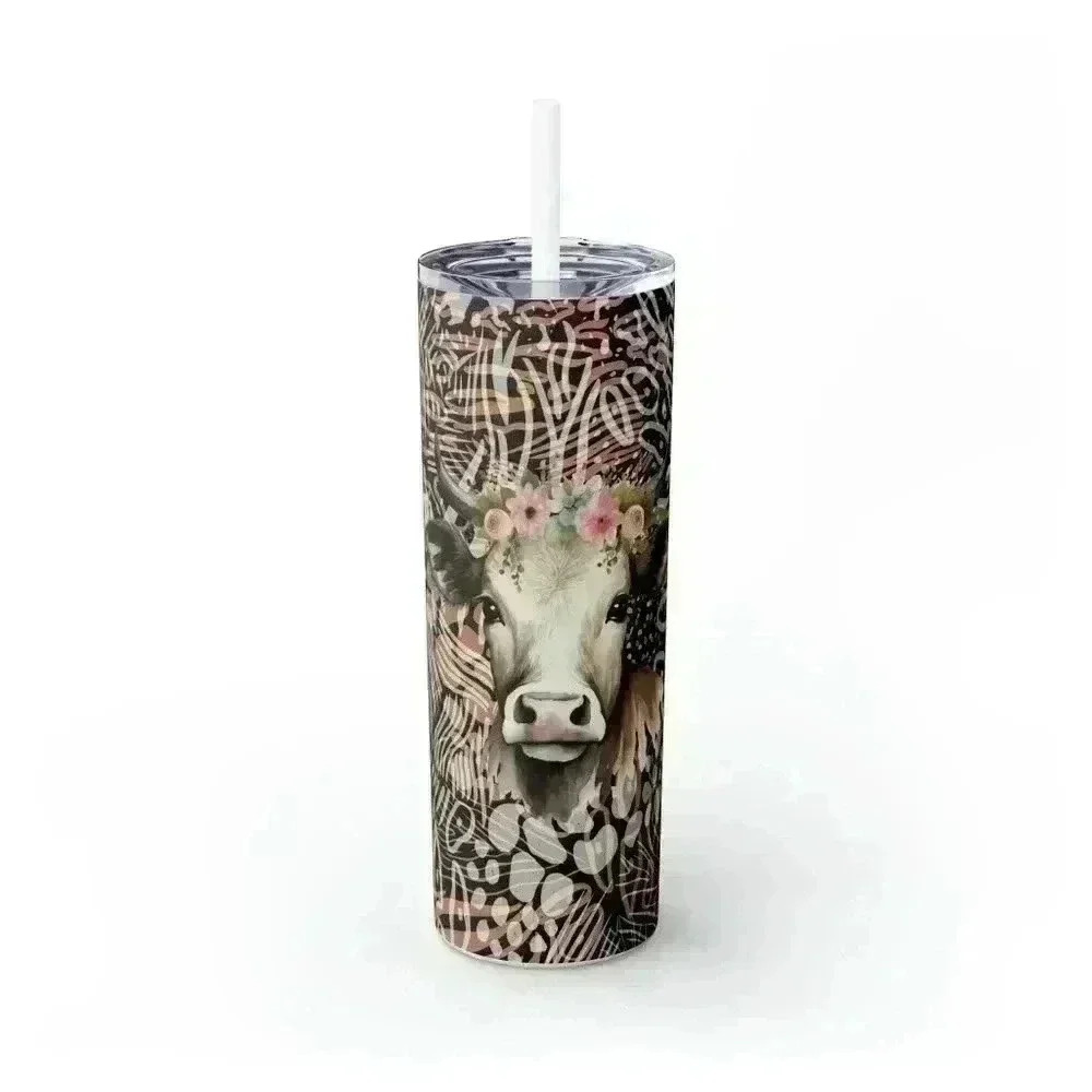 Highland tribal cow background 20 oz tumbler
